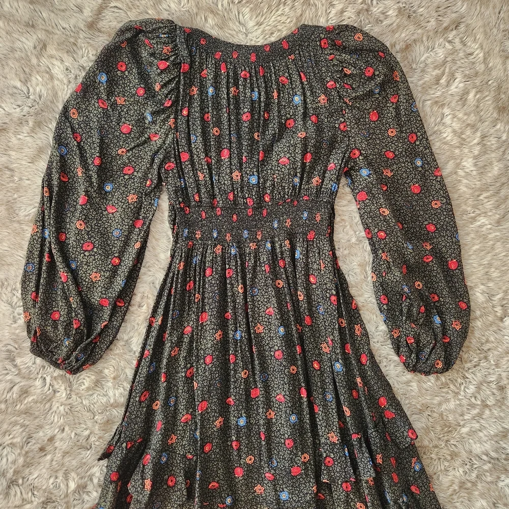 Free People Tried And True Maxi Dress Green Floral‎ Print Women's